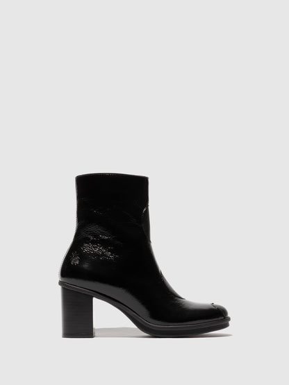 Botins em pele e tecido FLY London GIGS preto