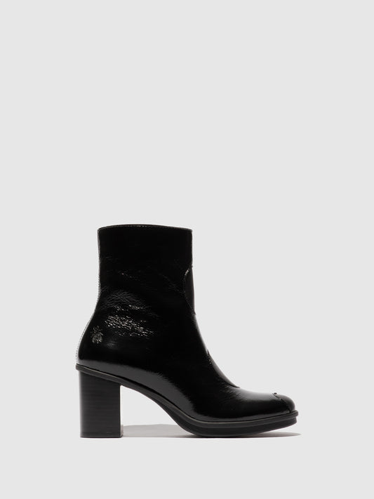 Botins em pele e tecido FLY London GIGS preto