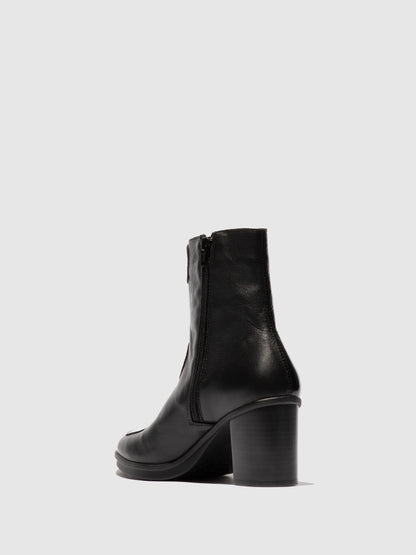 Botins em pele e tecido FLY London GIGS preto