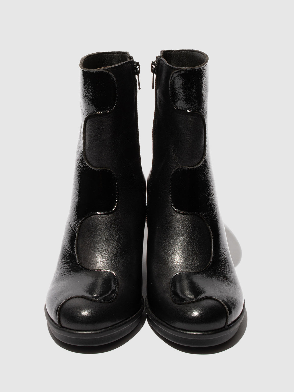 Botins em pele e tecido FLY London GIGS preto
