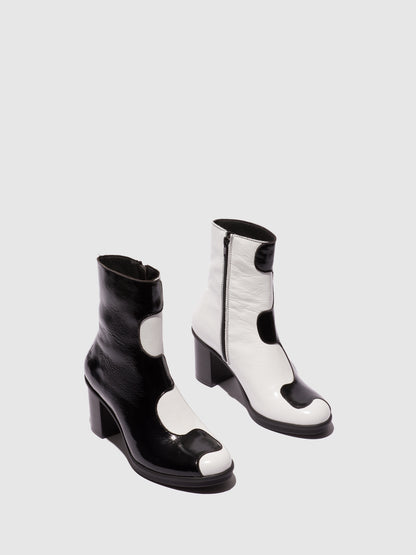 Botins em pele envernizada FLY London GIGS preto/branco