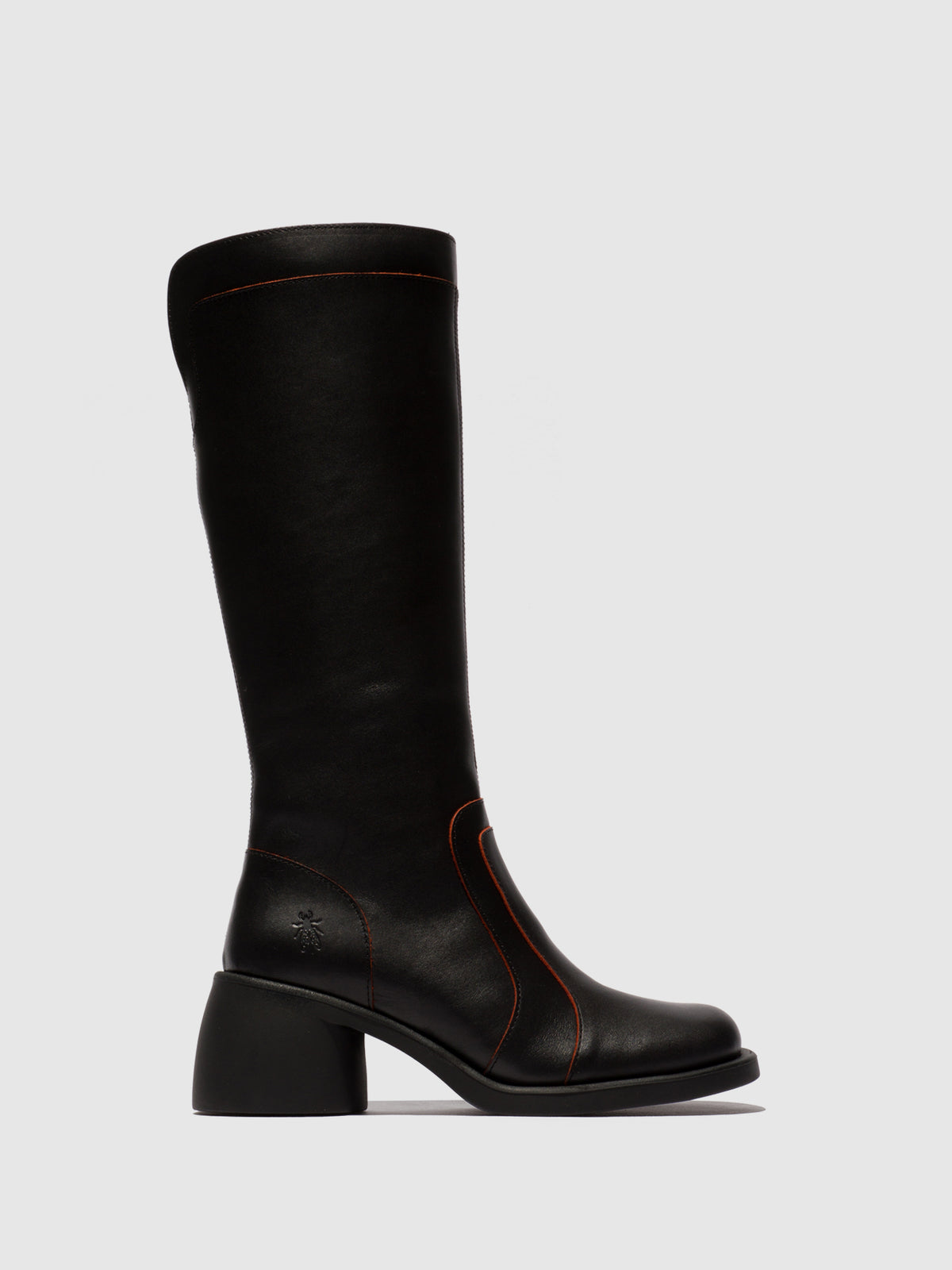 Botas em pele FLY London HILG preto/vermelho