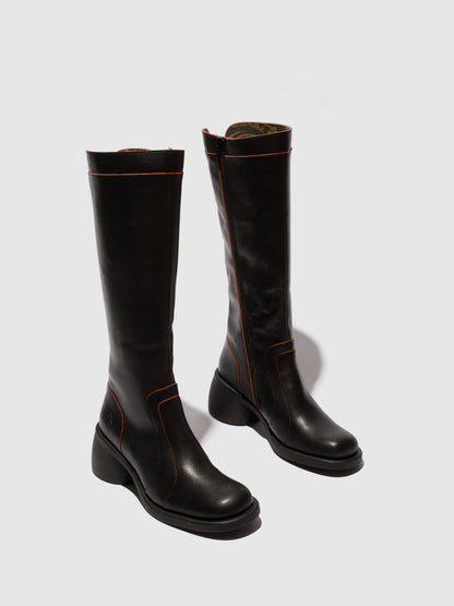 Botas em pele FLY London HILG preto/vermelho