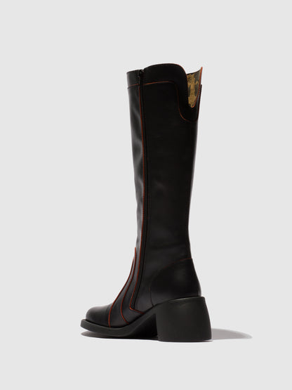 Botas em pele FLY London HILG preto/vermelho