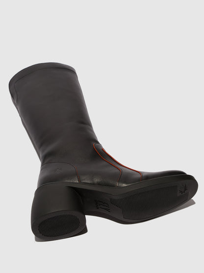 Botas em pele FLY London HILG preto/vermelho