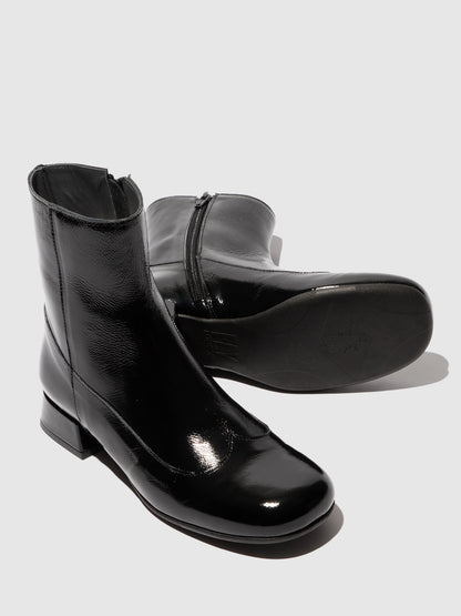 Botins em pele envernizada FLY London CARG preto