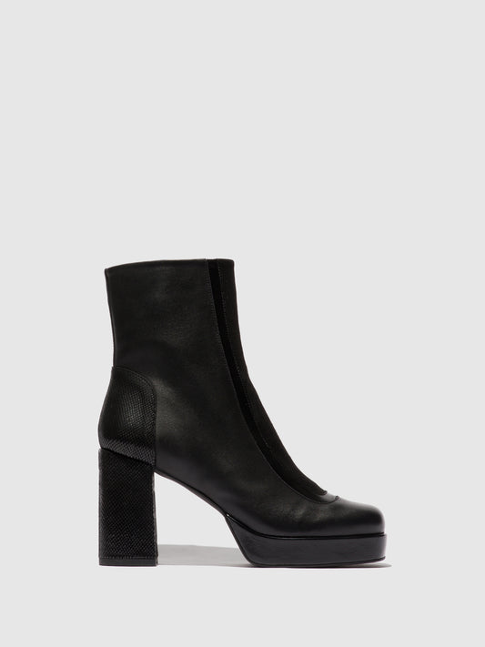 Botins em pele e camurça FLY London EMIE preto