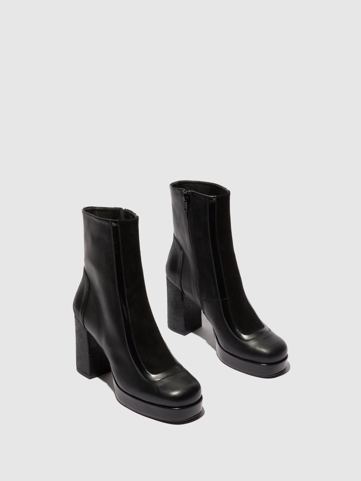 Botins em pele e camurça FLY London EMIE preto