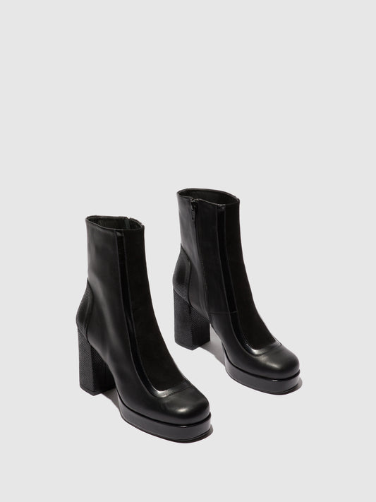Botins em pele e camurça FLY London EMIE preto