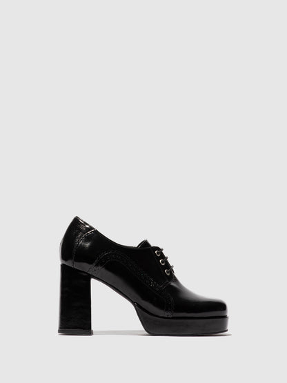 Sapatos de salto alto em pele envernizada FLY London EVAR preto