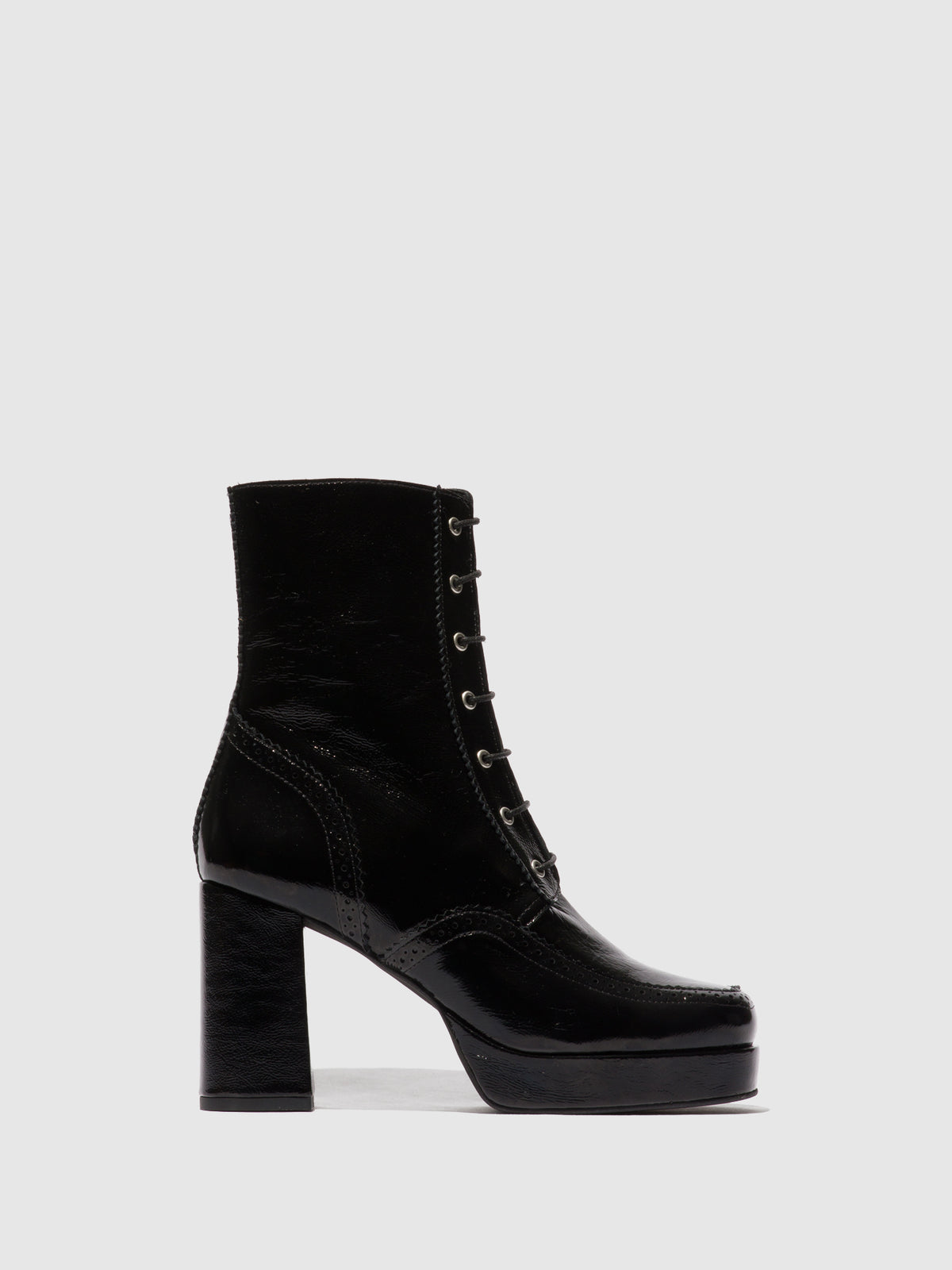 Botas em pele envernizada FLY London ELUN preto