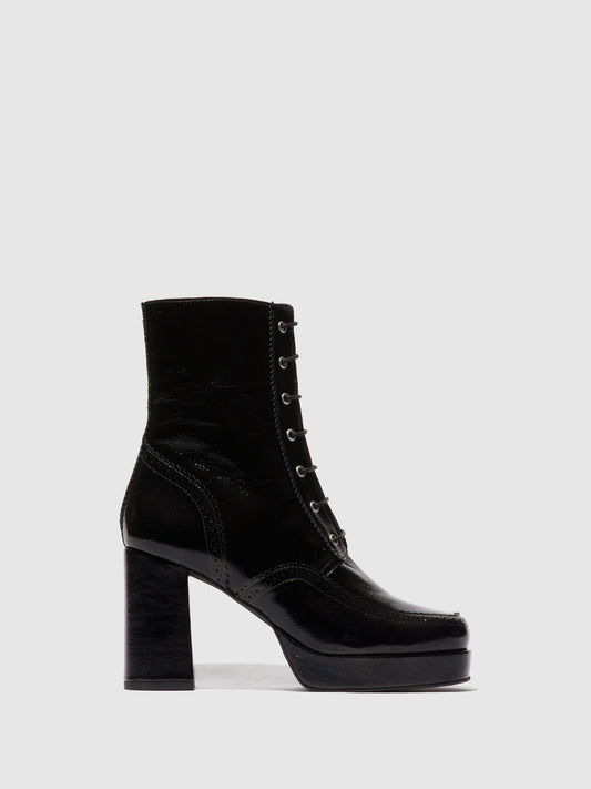 Botas em pele envernizada FLY London ELUN preto