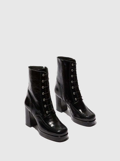 Botas em pele envernizada FLY London ELUN preto