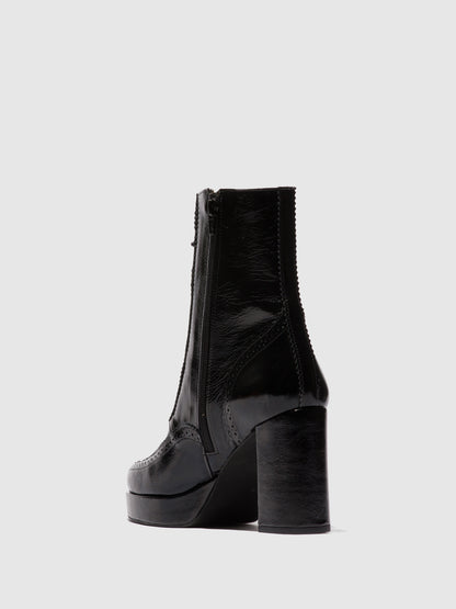 Botas em pele envernizada FLY London ELUN preto