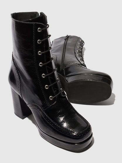 Botas em pele envernizada FLY London ELUN preto