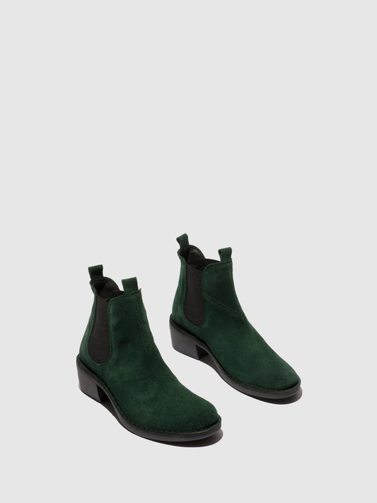 Botins em camurça FLY London MEME verde-floresta