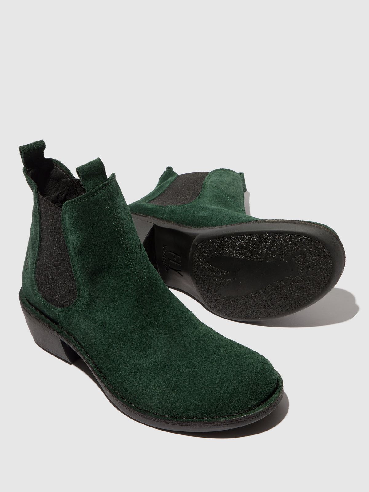 Botins em camurça FLY London MEME verde-floresta