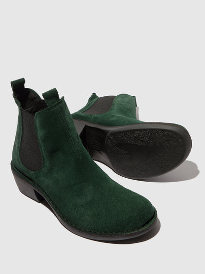 Botins em camurça FLY London MEME verde-floresta