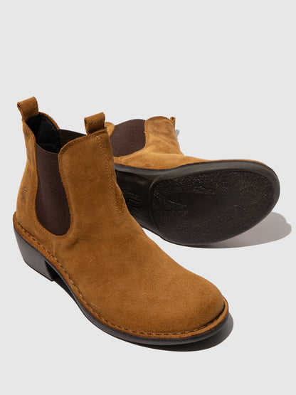Botins em camurça FLY London MEME tabaco