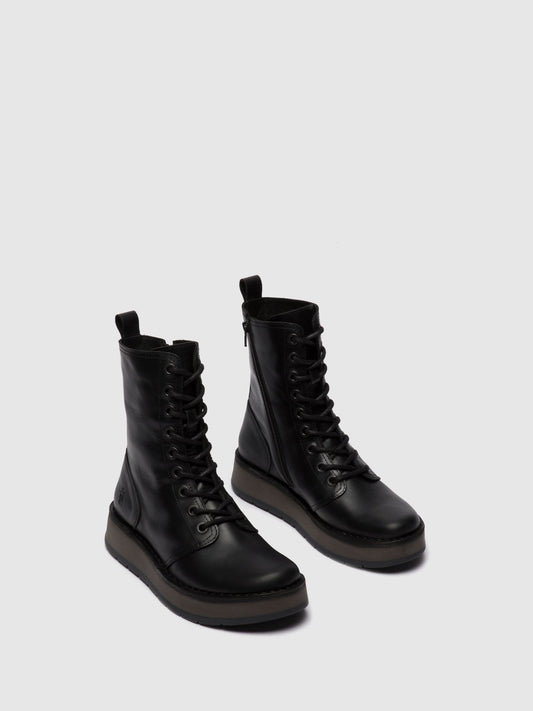 Botins com atacadores FLY London RAMI rug preto