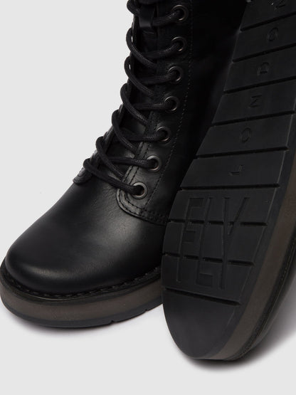 Botins com atacadores FLY London RAMI rug preto