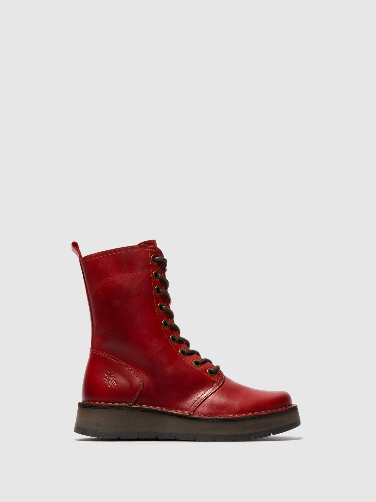 Botins com atacadores em pele FLY London RAMI vermelho