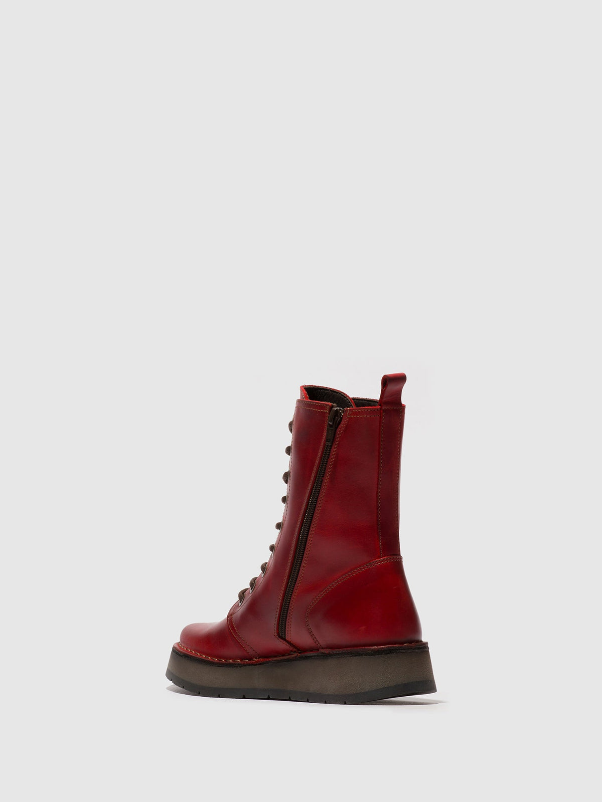 Botins com atacadores em pele FLY London RAMI vermelho