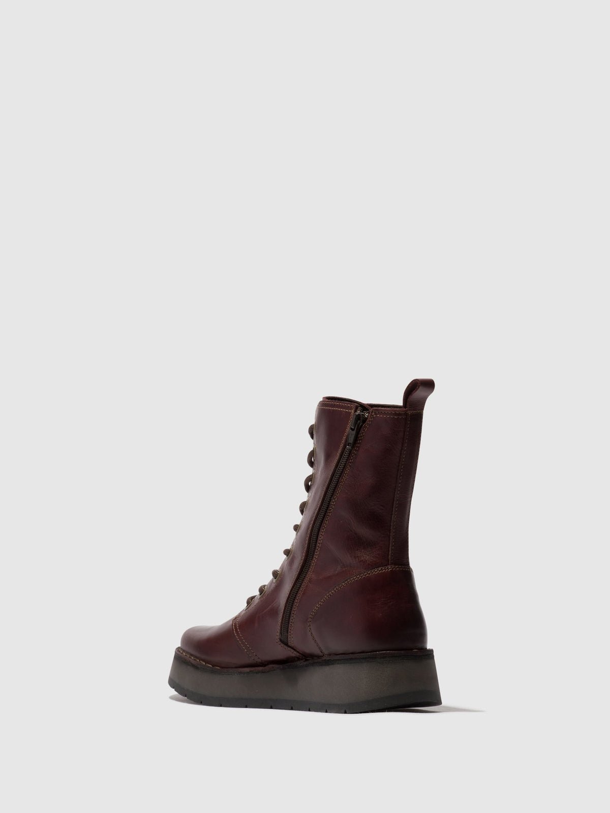 Botins com atacadores em pele FLY London RAMI vinho