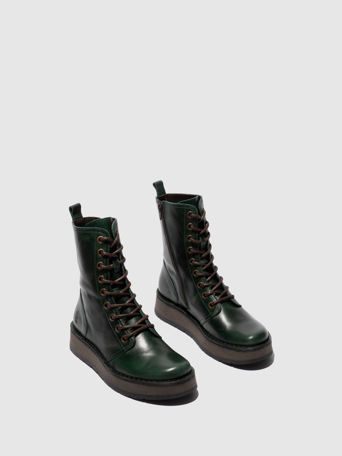 Botins com atacadores em pele FLY London RAMI rug petrol