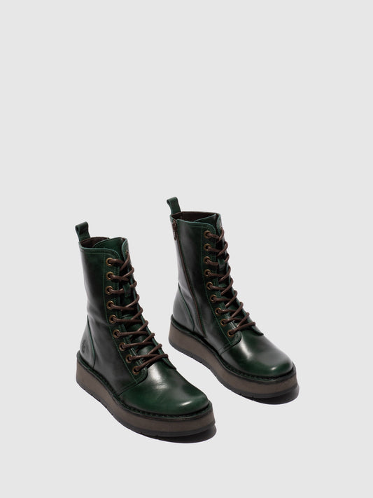 Botins com atacadores em pele FLY London RAMI rug petrol