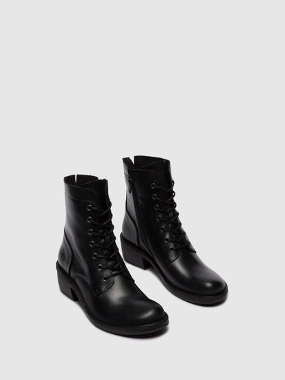 Botins com atacadores FLY London MILU rug preto