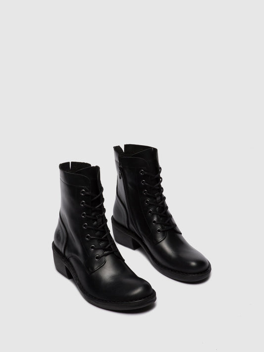 Botins com atacadores FLY London MILU rug preto