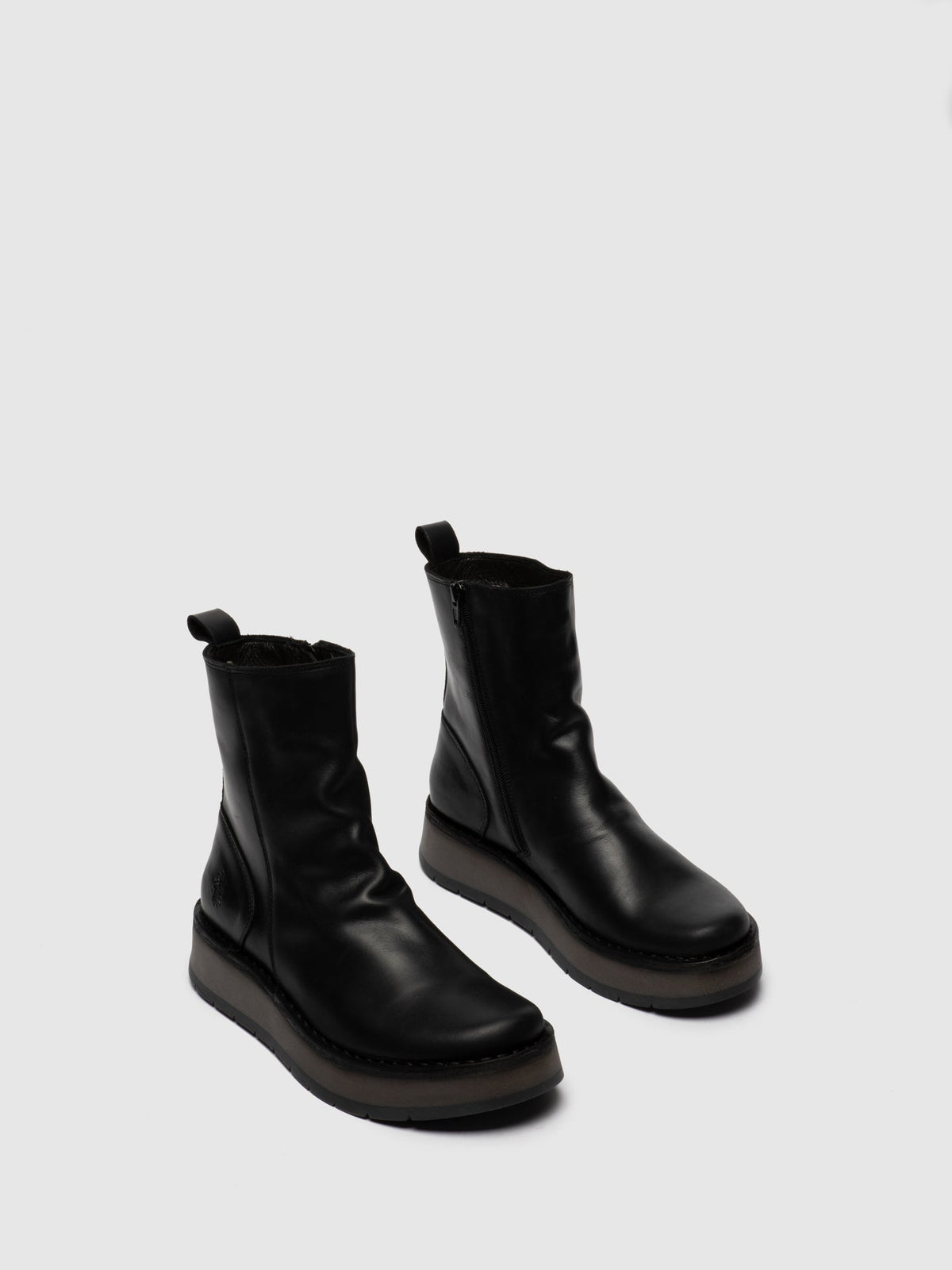 Botins com fecho FLY London RENO rug preto