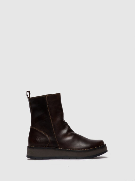 Botins com fecho FLY London RENO rug castanho-escuro
