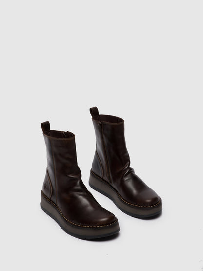 Botins com fecho FLY London RENO rug castanho-escuro