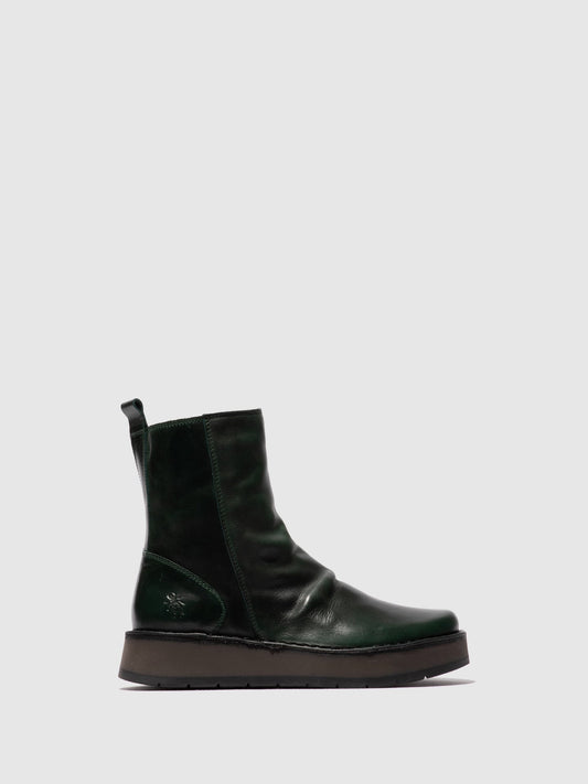 Botins com fecho em pele FLY London RENO rug petrol