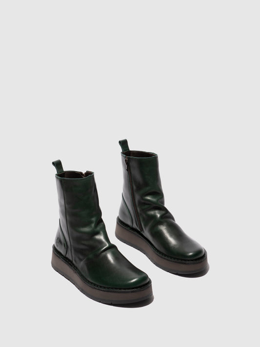 Botins com fecho em pele FLY London RENO rug petrol