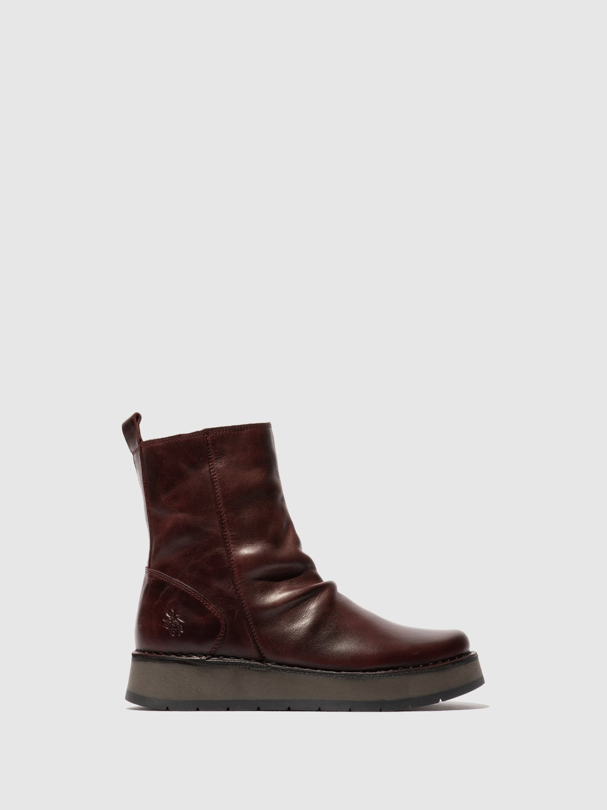 Botins com fecho em pele FLY London RENO vinho