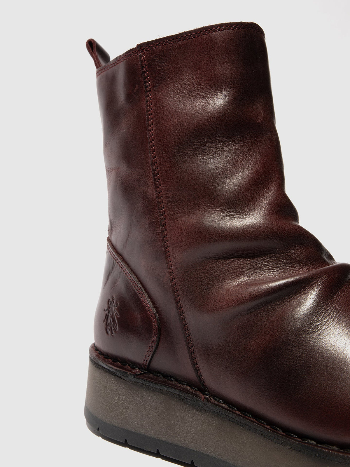 Botins com fecho em pele FLY London RENO vinho