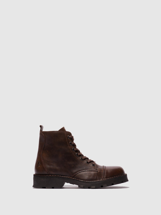 Botins em pele FLY London KLAM castanho-escuro