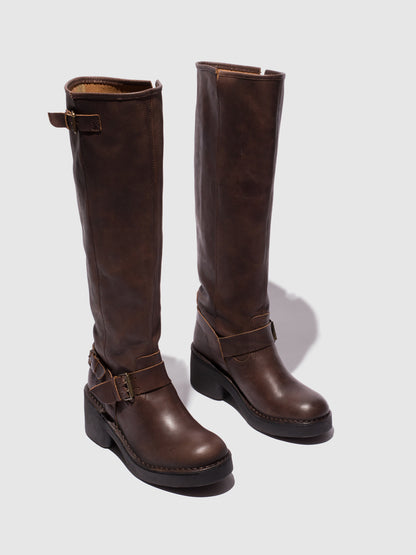 Botas em pele FLY London NOMI castanho