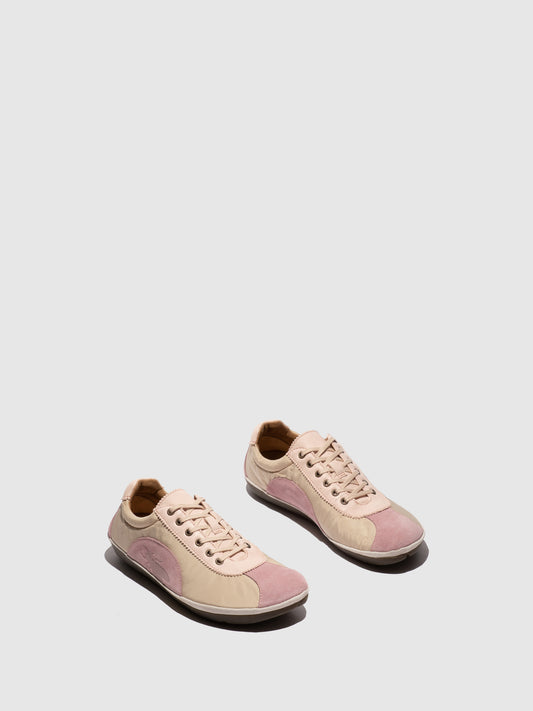 Sapatilhas em pele e tecido FLY London MEEG rosa taupe