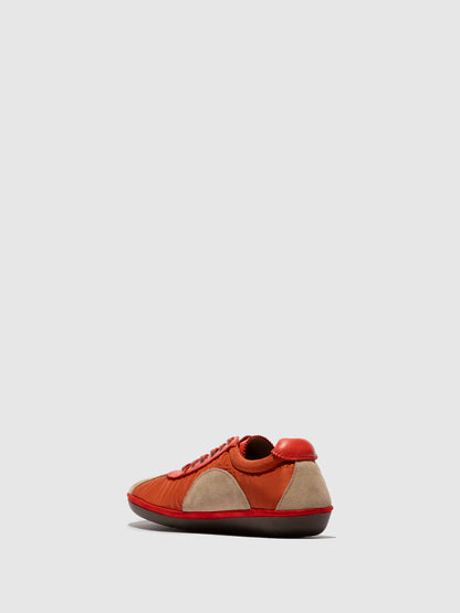 Sapatilhas em pele e tecido FLY London MEEG taupe vermelho