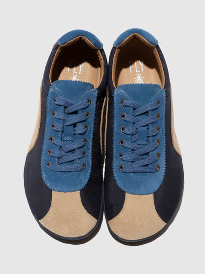 Sapatilhas em pele e tecido FLY London MEEG taupe azul