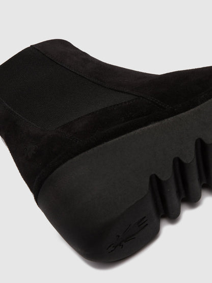 Botins Chelsea FLY London BAGU camurça oleada preto