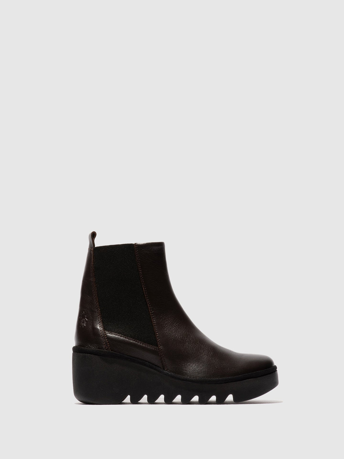 Botins Chelsea em pele FLY London BAGU castanho-escuro