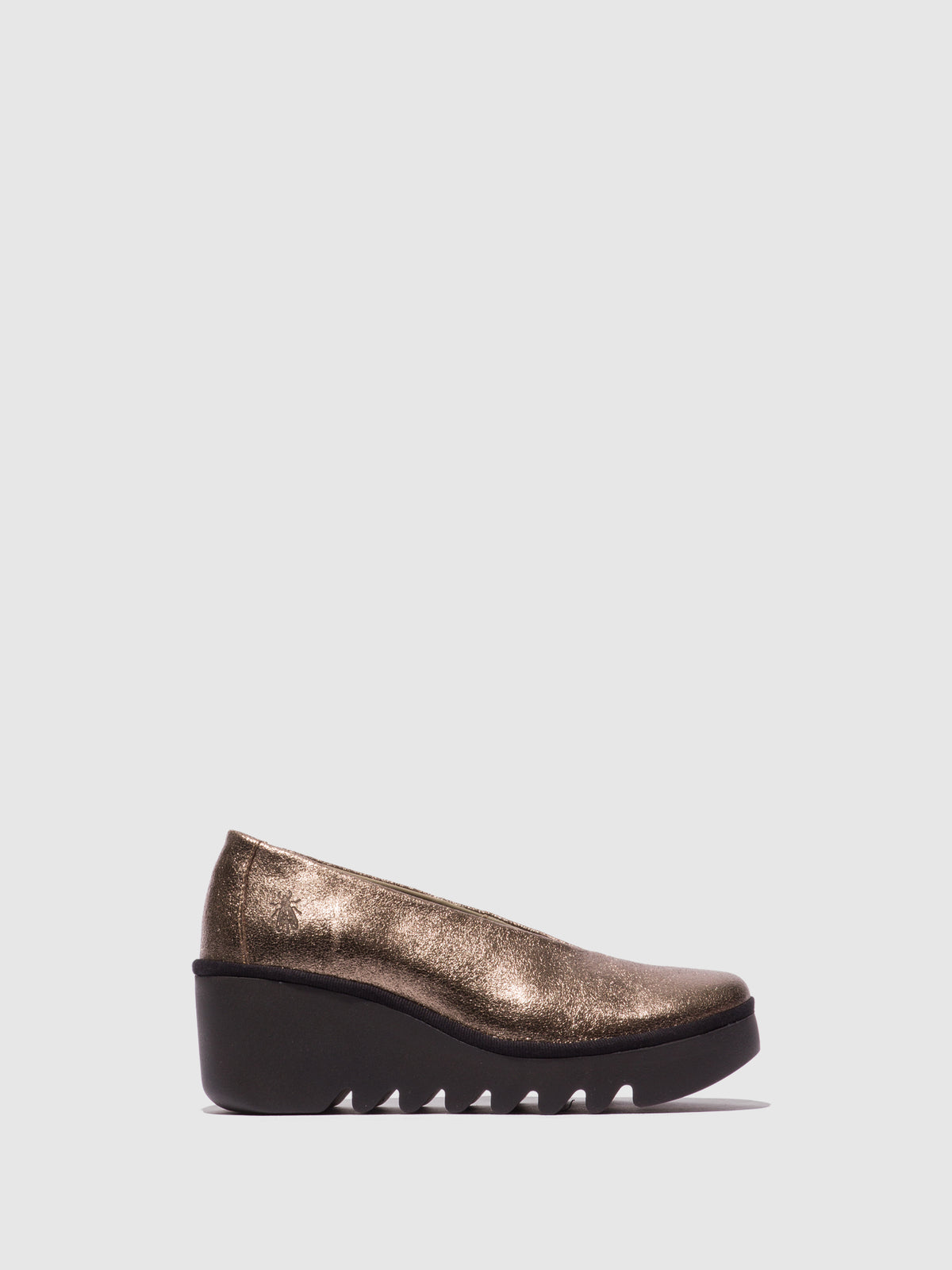 Sapatos de salto médio em pele FLY London BESO dourado-escuro