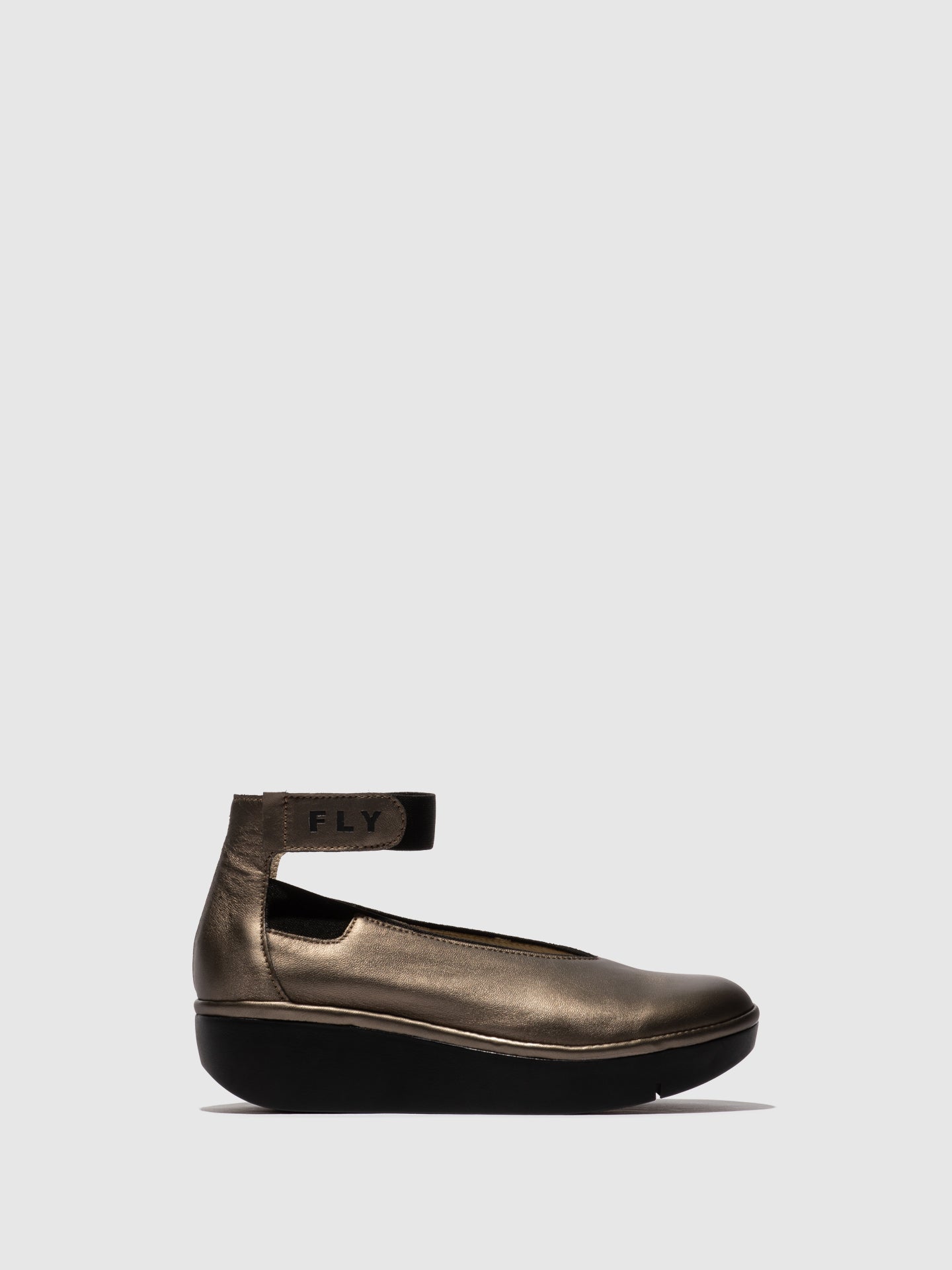 Sapatos com velcro em pele FLY London JOZI pewter