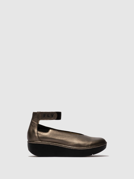 Sapatos com velcro em pele FLY London JOZI pewter
