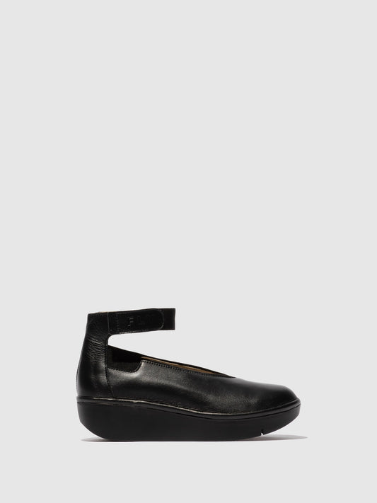 Sapatos com velcro em pele FLY London JOZI preto